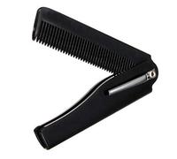 Men Folding Pocket Clip Plastic Portable Head Beard Combs Bussiness Trip Travel Lightweight Comb, black+gold, 1PC