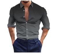 Men Formal Shirt Clearance Tie-dye Lapel Button Down Long Sleeve Gradient Tops Office Work Business Tees Casual Loose Comforty Breathable Blouses Classic Fall Winter Clothes M-3XXL Today's Deals