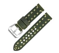 Men Genuine Leather Watch Band 20mm 22mm 24mm 26mm Quick Release Replacement Watch Strap(Green,20mm)