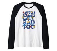 Men Get Sad Too Floral Mental Illness Awareness Raglan Baseball Tee