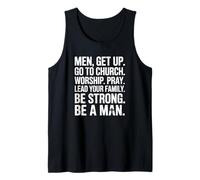 Men Get Up Go to Church Worship Pray Lead Your Family Tank Top