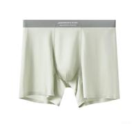 Men Glossy Seamless Boxers Long Leg Breathable(Green XXXL)