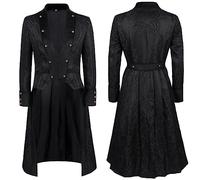 Men Gothic Cloak Jacket UK Sale Clearance Medieval Costumes Man Steampunk Long Trench Coat Long Sleeve Lapel Tailcoat Retro Victorian Tuxedo Victorian Renaissance Suit Halloween Cosplay Robe Coat