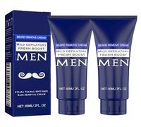 Men Hair Removal Cream, Natural Soft Painless Beard Remover Cream, Safe and Gentle, Suitable for Face, Legs, Chest, Back, and Genitals.
