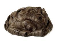 Men Hair Toupee Hairpiece Replacement System Male Prosthesis Full Poly Thin Soft Human Hairs Piece, 8x10" Injected PU Durable Skin Mens Wig(18#,120 Density)