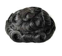 Men Hair Toupee Hairpiece Replacement System Male Prosthesis Full Poly Thin Soft Human Hairs Piece, 8x10" Injected PU Durable Skin Mens Wig(1B40#,100 Density)