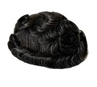 Men Hair Toupee Hairpiece Replacement System Male Prosthesis Full Poly Thin Soft Human Hairs Piece, 8x10" Injected PU Durable Skin Mens Wig(1B20#,130 Density)