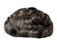 Men Hair Toupee Hairpiece Replacement System Male Prosthesis Full Poly Thin Soft Human Hairs Piece, 8x10" Injected PU Durable Skin Mens Wig(540#,130 Density)