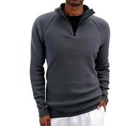 Men Half Zip Fleece 1/4 Zip Pullover Men Half Zip Fleece Tactical Sweatshirt Thermal Pro Interactive Jumper Extra Warmth Sweatshirt Stand Up Collar Tops Soft Feel Sweater Long Sleeve Polar Coat Grey
