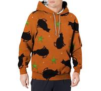 Men Halloween Costume Funny Halloween Hoodie Men Oversized Casual Vitage Streetwear Halloween Graphic Hoodies Baggy Hooded Sweatshirt Long Sleeve Sweatshirts Cute Warm Comfortable Jumpers Gold