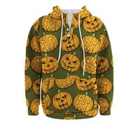 Men Halloween Costume Funny Pumpkin Printed Sweatshirts Colorful Hoodie Men Loose Fit Streetwear Pullover Oversized Sweatshirt Drawstring Printed Pullovers Long Sleeve Jumpers Comfortable Coat