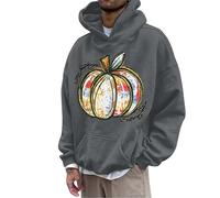 Men Halloween Costumes Adult Halloween Hoodie Men Rainbow Pumpkin Printed Sweatshirts Long Sleeve Jumpers Drawstring Outdoor Pullovers Funny Hooded Activewear Casual Hoody Pullover Costume