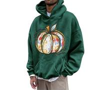 Men Halloween Costumes Adult Halloween Hoodie Men Rainbow Pumpkin Printed Sweatshirts Long Sleeve Jumpers Drawstring Outdoor Pullovers Funny Hooded Activewear Casual Hoody Pullover Costume