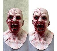 Men Halloween Mask,Horror Full Head Masks Adults Horror For Realistic Queen Mask Latex Pumpkin Face Covering Adult Costumes Afraid Terrible Blood Red for Adults Men (002 Tearable,One Size)