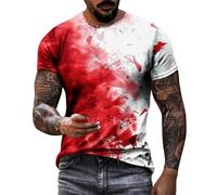 Men Halloween Problem Solved T Shirt I'm Fine Bloody Tshirt Short Sleeve Horror Costume Stain Hand Blood Splash T-Shirts Halloween Festival Classic Wear (K-E, XL)