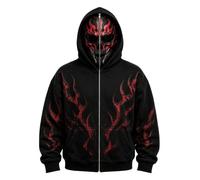 Men Halloween Zip Up Hoodie with Skull Print Mask Skeleton Top | Halloween Funny Autumn Trick Or Treat Fall Holiday Gift October Festivals Spooky Gatherings Gothic Y2K Streetwear Long Sleeve