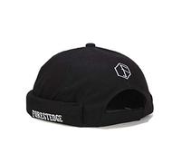 Men Hats Docker Cap Hats Beanie Sailor Cap Worker Hat Rolled Cuff Retro Brimless Hat with Adjustable, Dzm30-black, One Size