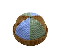 Men Hats Docker Cap Hats Beanie Sailor Cap Worker Hat Rolled Cuff Retro Brimless Hat with Adjustable, 304-blue, One Size