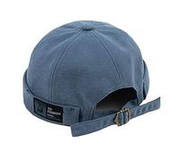 Men Hats Docker Cap Hats Beanie Sailor Cap Worker Hat Rolled Cuff Retro Brimless Hat with Adjustable, Mp1047-blue, One size