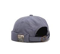 Men Hats Docker Cap Hats Beanie Sailor Cap Worker Hat Rolled Cuff Retro Brimless Hat with Adjustable, Dzm34-blue, One Size