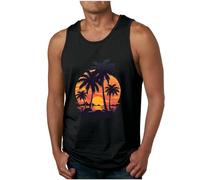 Men Hawaii Tank Top UK Sale Clearance,Sleeveless T-Shirts Male Muscle Basic Tees Tropical Print Tank Tops Casual Beach Vests Summer Breathable Tshirt Holiday Vest Lightweight Blouse Loose Streetwear