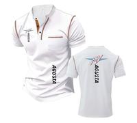 Men Henley T-Shirts Moisture Wicking Half Sleeve for M.V Stand Collar Tee Top Clothes Training Short Sleeve Tee Cozy Athletic Stitching Polo Shirts-BaiS||x_l