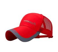 Men Hollow Breathable Baseball Cap Vintage Baseball Cap Outdoor Sunscreen Cap Baseball Cap in Bulk (Red, One Size)