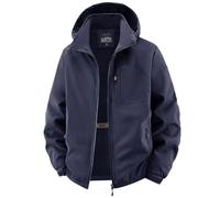 Men Hooded Jacket Solid Color Business Coat Lightweight Youth Sport Outerwear