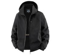 Men Hooded Jacket Solid Color Business Coat Lightweight Youth Sport Outerwear