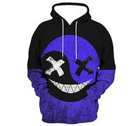 Men Hooded Sweatshirt 3D Digital Printing Loose Men Casual Sweatshirt Spring Autumn Fashion Men Pullover Hip Hop Halloween Cosplay Men Long Sleeve Sweatshirt TD-16 XL