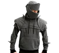 Men Hoodies Rider Knight Hoodie Medieval Vintage Armor Masked Hooded Sweatshirts Long Sleeve Cosplay Tops Classic Fit Drawstring Casual Pullover Fashion Mens Streetwear
