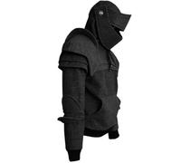 Men Hoodies Rider Knight Hoodie Medieval Vintage Armor Masked Hooded Sweatshirts Long Sleeve Cosplay Tops Classic Fit Drawstring Casual Pullover Fashion Mens Streetwear