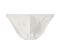 Men Ice Silk Briefs Underwear Featuring Bulge Pouch Low Waist Solid Color Breathable Soft Stretchy Underpants For Active Lifestyle White(XXL White)