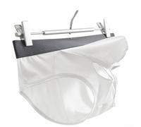 Men Ice Silk Briefs with Open Bulge Pouch, Sheer Transparent Breathable Mesh Underwear, Sexy U Convex Lingerie for Men, Moisture Wicking Elastic Spandex Trunks, Grey(L White)