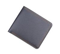 Men ID Short Wallet Solid Color Bag Oepn Purse Multiple Card Slots Clutch Bag Pocket Wallets (Black, One Size)