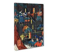 Men In Battle By Utagawa Yoshikazu Canvas Print | Gallery Wrapped 30mm Frame Wall Art | 30x20 inches | Ready to Hang | Asian People Picture | Living Room Bedroom Lounge Office