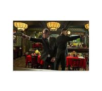 Men in Black Classic Movie Agents K And J Fighting Scene in A Chinese Restaurant Poster Decorative Painting Canvas Wall Posters And Art Picture Print Modern Family Bedroom Decor Posters 08x12inch(20x3