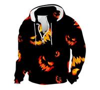 Men In Black Halloween Costume Printed Hoodies For Men Uk Color Printing Sweatshirt Long Sleeve Pullover Jack-O'-Lantern Pumpkin Sweatshirts Half Zip Hooded Jumpers 1/4 Zip Holiday Costumes Adult