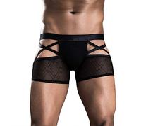 Men Jockstraps Pouch Underwear Sexy Breathable Boxer Briefs G-String Thong Butt-Flaunting Underpants Harness Jock Straps See Through Hollow Lingerie Sissy Crossdress Panties Backless Shorts Bodysuit
