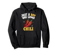 Men Just A Boy Who Loves Chili Red Pepper Hot Spicy Food Pullover Hoodie
