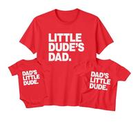 Men Kid Little Dude Dad Funny Fathers Day T-Shirt Tee Baby Romper Best Daddy Ever Papa Gift #FD 1-2 Years