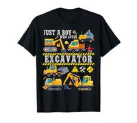 Men Kids Just A Boy Who Loves excavators Constructions Lover T-Shirt
