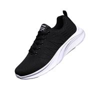 Men Knit Running Flats Sneakers Lace Up Low Top White