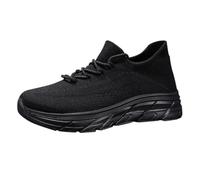 Men Knit Running Sneakers Male Thick Trainers Shock Black