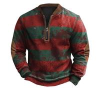 Men Knitted Jumper Mens Jumper With Elbow Patch Jack-O'-Lantern Pumpkin Head Sweatshirts Without Hoodies Half Zip Jumpers Festival Theme Pullovers Long Sleeve Casual Knitwear Stand Collar Top
