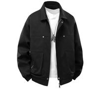 Men Lapel Jacket Solid Color Business Coat Youth Outerwear