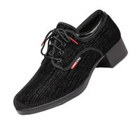 Men Latin Dance Shoes Lace-Up,Men Black Ballroom Dance Shoes,Full Sole,Breathable,Lightweight,Cushion,for Jazz,Hip Hop,Ballroom Dance,Outdoor,Walking,Sport