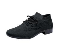 Men Latin Dance Shoes Lace-Up,Men Black Ballroom Dance Shoes,Soft Bottom Low Heel Breathable,Wear-Resistant,for Jazz,Hip Hop,Ballroom,Outdoor,Walking,Sport