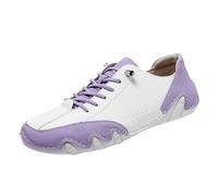 Men Leather Breathable Non Slip Soft Sole Casual Driving Shoe, Wide Fit Hiking Sneakers Slip-On Lightweight Walking Shoes Outdoor Minimalist Casual Shoes Waterproof Leisure Sneaker Purple
