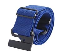 Men Leather Dress Belt Non Slip Backing Flat Buckle Stretch No Belt Adjustable Show Belt Western Cowboy Belts for Men (Blue, One Size)
